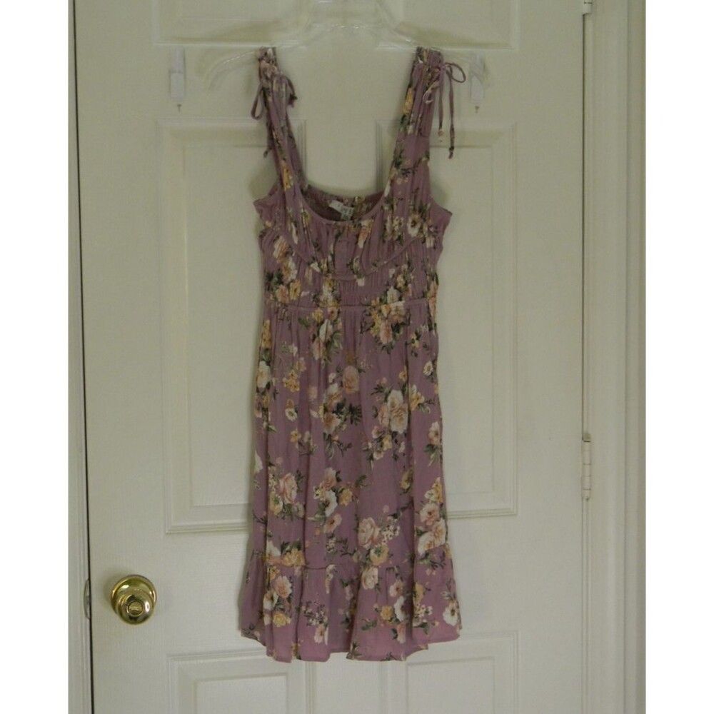 Inspired Hearts Floral Sundress Purple Size Y2K Medium Coquette Milkmaid NWT